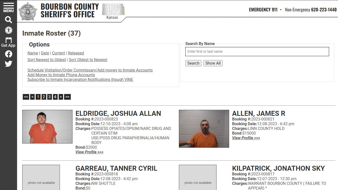 Inmate Roster - Current Inmates Booking Date Descending - Bourbon ...