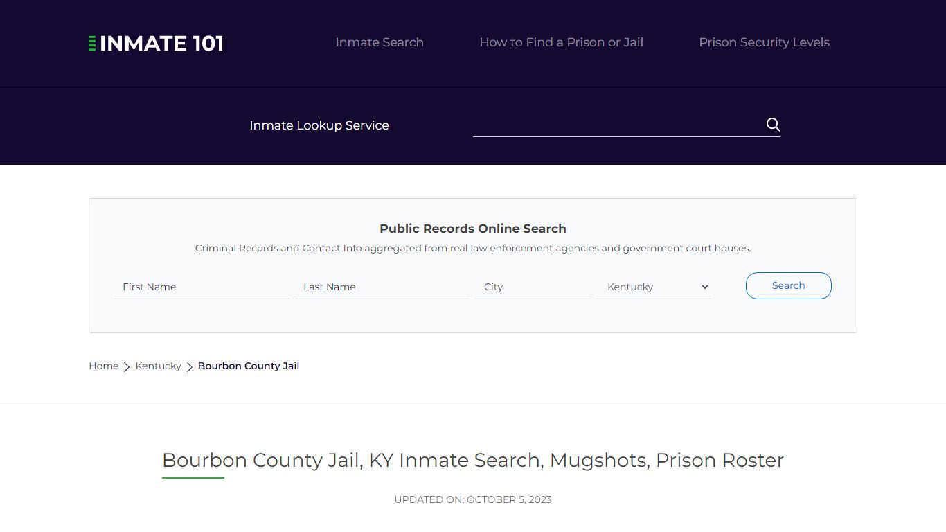 Bourbon County Jail, KY Inmate Search, Mugshots, Prison Roster